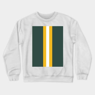 Retro American Football Stripes Green Bay Green, Yellow, White Crewneck Sweatshirt